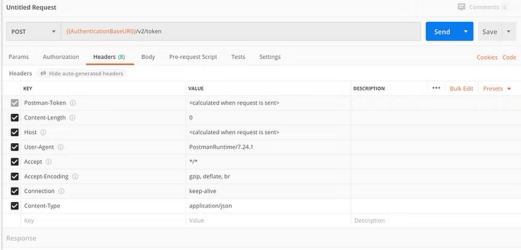 Postman authentication headers